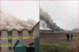 A Sunday morning fire razed down dormitories at Embakasi Girls Secondary School.